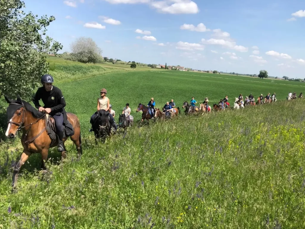 passeggiata a cavallo nel Parco Adda Sud