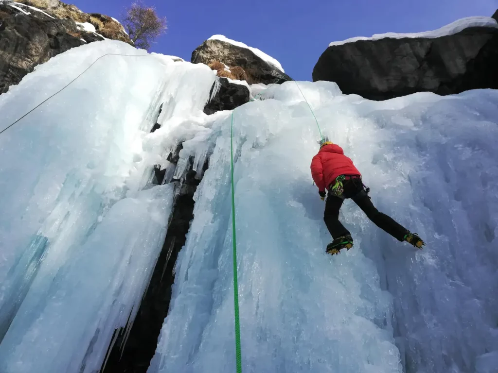 arrampicata su ghiaccio a Capodanno a Cogne