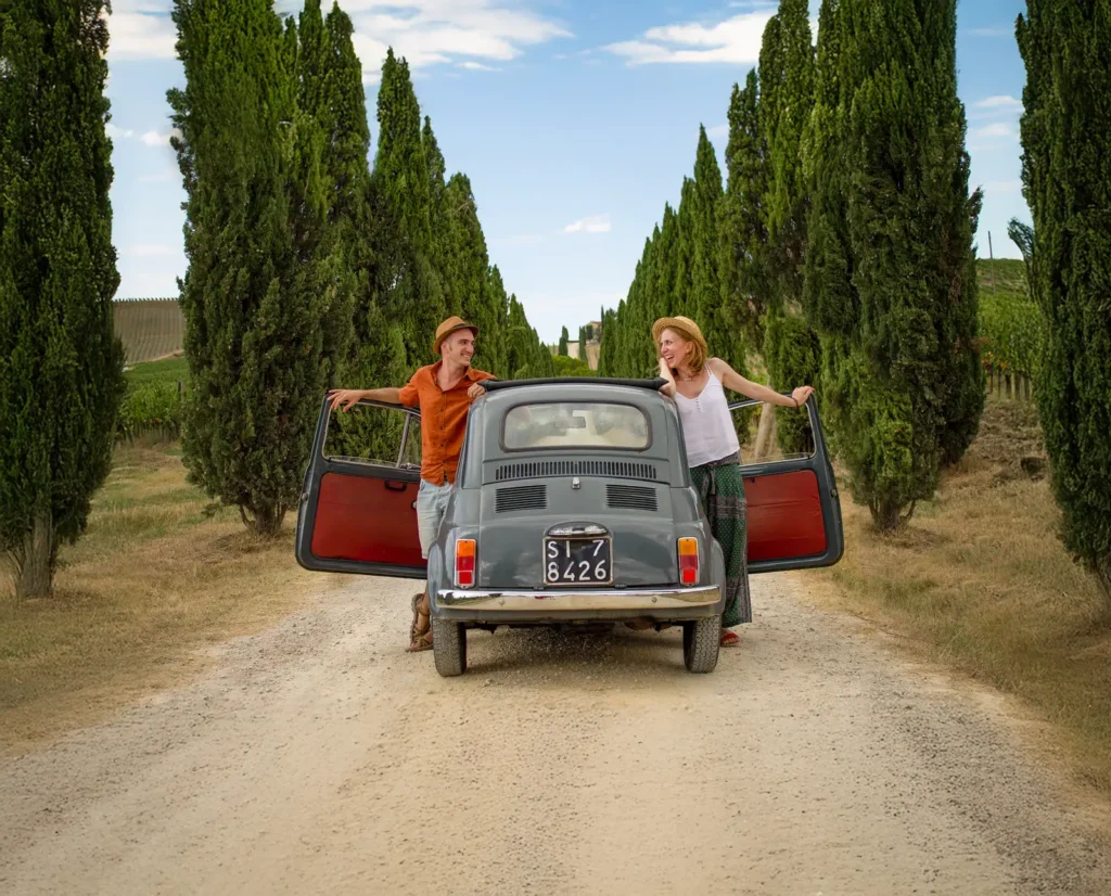 noleggio d'auto d'epoca nel Chianti